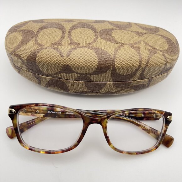 Coach HC 6065 5287 Cat Eye Eyeglass Frames Confetti Light Brown 51-17-135 Coach - Picture 1 of 12